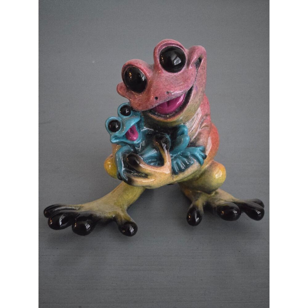 Rock a By Baby Kitty’s Critters Frog 3” Figurine Resin/Porcelain Mom Baby